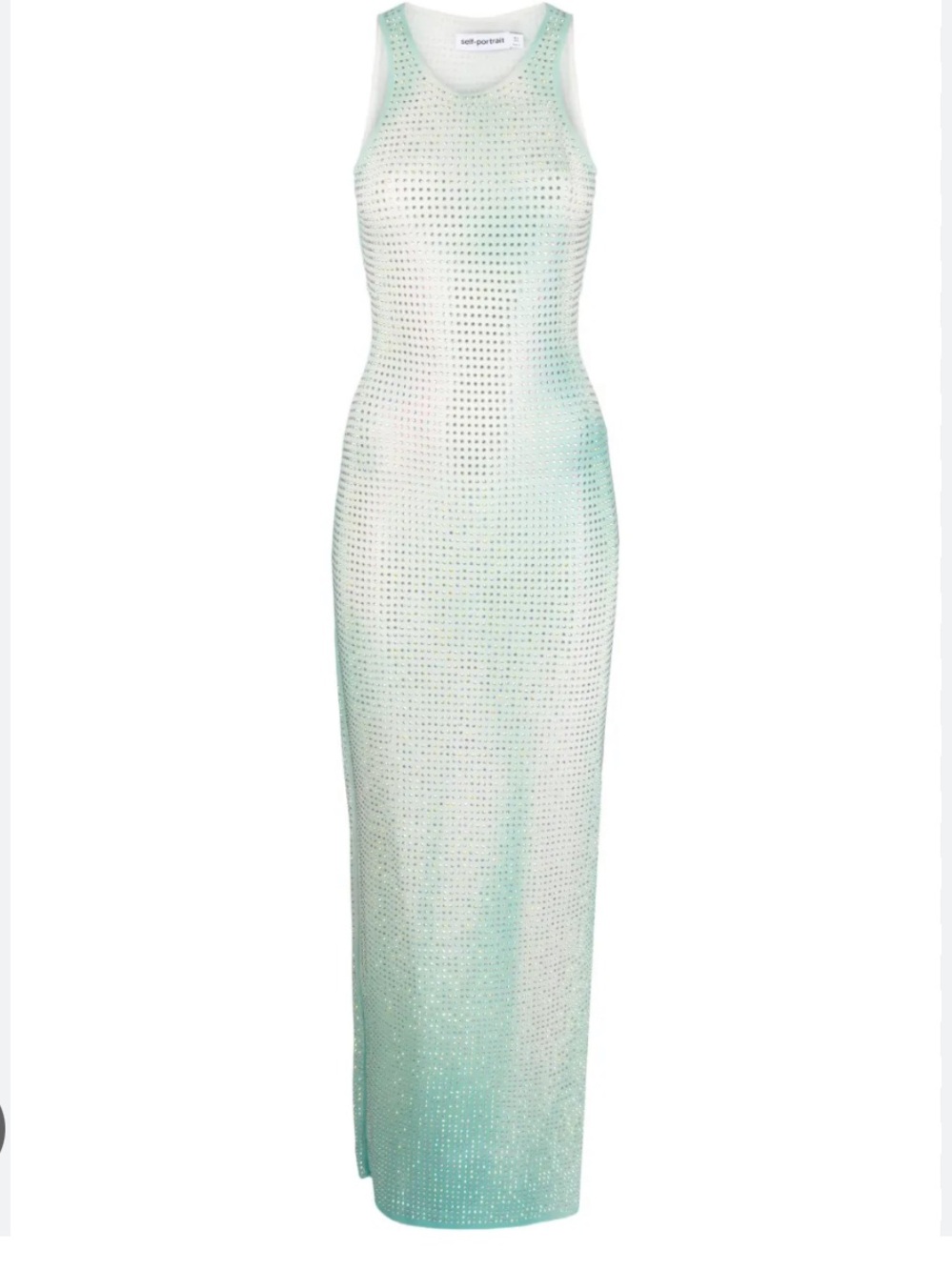 Self Portrait NWT mint green rhinestone maxi dress- size us 2 / uk 6